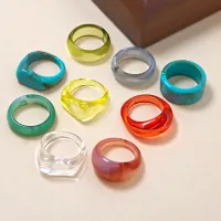 Retro Blush Resin Stackable Ring Set thumbnail 2
