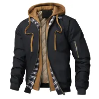 Men's Winter Warm Hooded Windbreaker Jacket thumbnail 1