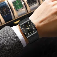 POEDAGAR Luxury Stainless Steel Mesh Watch thumbnail 4