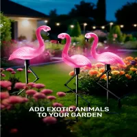 Solar Flamingo Pathway Lights thumbnail 4