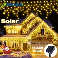 Solar Icicle Christmas Lights - 162 LED thumbnail 1