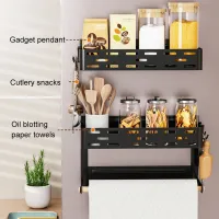 Magnetic Fridge Storage Rack with Paper Towel Holder thumbnail 3