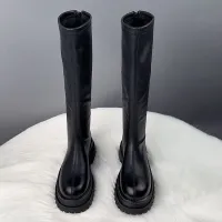 Women's Black Long Thick Bottom Boots thumbnail 4
