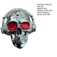 Skull Head Metal Car Vent Clip thumbnail 4