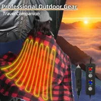 12V Portable Heated Car Blanket Plaid thumbnail 4