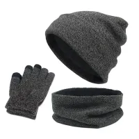 Winter Knitted Beanie Scarf Gloves Set thumbnail 4