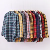 Women's Cotton Flannel Plaid Shirt thumbnail 1