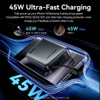 Vention 45W 20000mAh Fast Charge Power Bank thumbnail 2