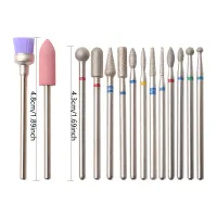 14pc Nail Drill Bit Set Gel Removal & Polishing Kit thumbnail 6