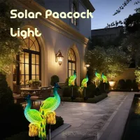 Solar Peacock Garden Stake Lights thumbnail 1