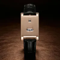 Square Dial Quartz Watch with Leather Strap thumbnail 3