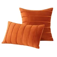 Fall Velvet Striped Throw Pillow Cover thumbnail 1