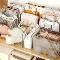 Clear 4-Section Purse Organizer & Display Stand thumbnail 3