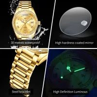 OLEVS 6747 Gold Men's Luxury Watch thumbnail 6