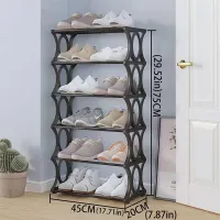 4-6 Tier Metal Shoe Rack Tower thumbnail 6