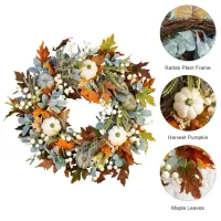 Fall Maple Pumpkin Wreath 45cm thumbnail 6