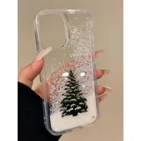 Christmas Tree Print Clear iPhone Case thumbnail 3