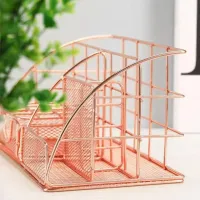 Rose Gold Mesh Desk Organizer thumbnail 6