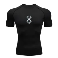 Men's Print Compression Shirt Short Sleeve thumbnail 5