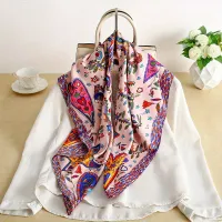 Luxury Tree Print Silk Scarf 90x90cm thumbnail 3