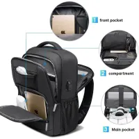 BANGE USB Charging Travel Backpack thumbnail 3