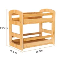 2-Tier Bamboo Spice Rack Organizer thumbnail 4