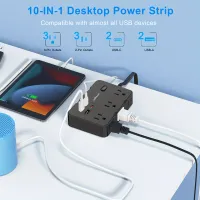 Flat Plug Power Strip with USB-C Ports thumbnail 3