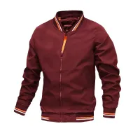 Men's Black Slim Fit Bomber Jacket thumbnail 5
