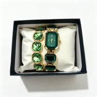 Gold Quartz Watch & Crystal Bracelet Set thumbnail 5