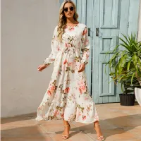Boho Floral Chiffon Maxi Dress thumbnail 1