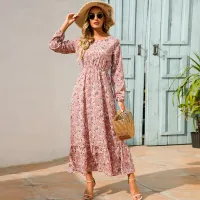 Boho Floral Chiffon Maxi Dress thumbnail 4