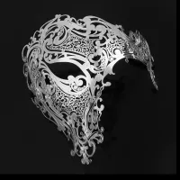 Black Gold Skull Metal Half Face Mask thumbnail 4
