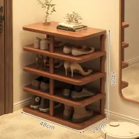 Solid Wood Multi-Tier Shoe Rack thumbnail 1