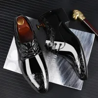Black Patent Leather Oxford Dress Shoes thumbnail 1