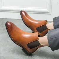 Men's Leather Chelsea Boots Thick Sole thumbnail 4