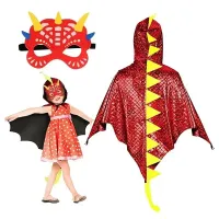 Child Green Dinosaur Cloak Costume Set thumbnail 3