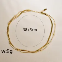 L68 Luxury Gold Plated Multi-layer Beads Necklace thumbnail 6