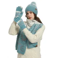 Women's Winter Beanie Scarf & Gloves Set thumbnail 4