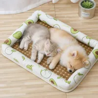 Summer Linen Rattan Pet Cooling Mat thumbnail 5