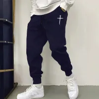 Men's Cross Print Jogger Pants thumbnail 3