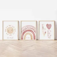Boho Rainbow Sunshine Nursery Posters Set of 3 thumbnail 6