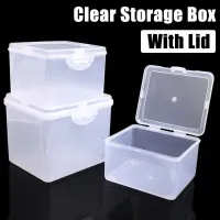 Multi-purpose Storage Box Plastic with Lid Small Thing Container Rectangular Shape Clear Storage Case Storing Jewelry Headband thumbnail 1