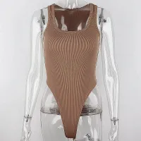 Sleeveless Knit Bodysuit - Off Shoulder thumbnail 6