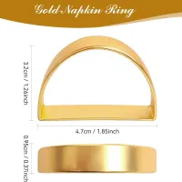 Gold D-Shaped Napkin Rings Set of 16 thumbnail 3