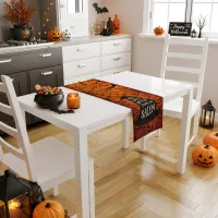 Halloween Witch Hat Spider Web Table Runner thumbnail 3