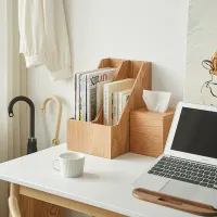 Wood Desktop Organizer Vertical File Holder thumbnail 6