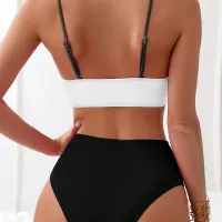 Patchwork Two-Piece Bikini Swimsuit thumbnail 3
