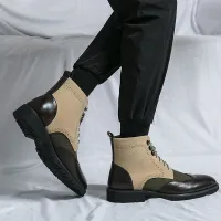 Retro Black Brogue High-Top Boots thumbnail 5
