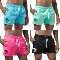Coconut Tree Print Swim Trunks thumbnail 1