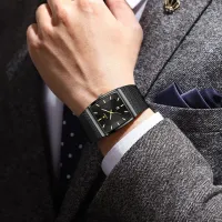 POEDAGAR Luxury Stainless Steel Mesh Watch thumbnail 5